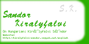 sandor kiralyfalvi business card